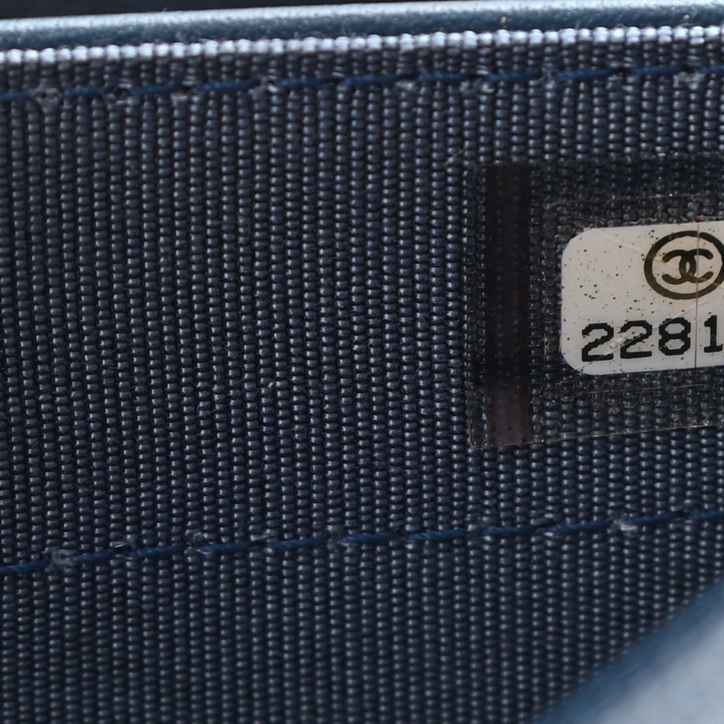 Caviar Quilted Wallet on Removable Chain Navy