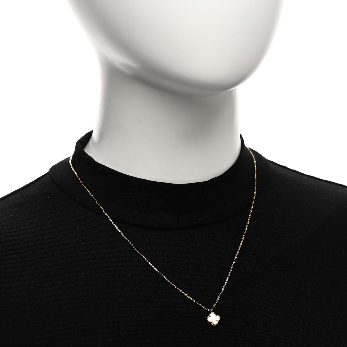 18K Yellow Gold Mother of Pearl Sweet Alhambra Pendant Necklace