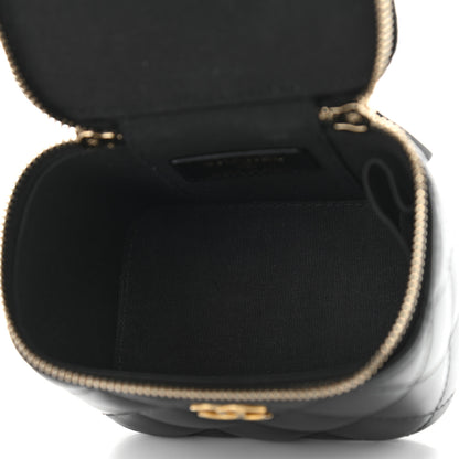 Chanel Lambskin Quilted Top Handle Mini Vanity Case With Chain Black 5 of 11
