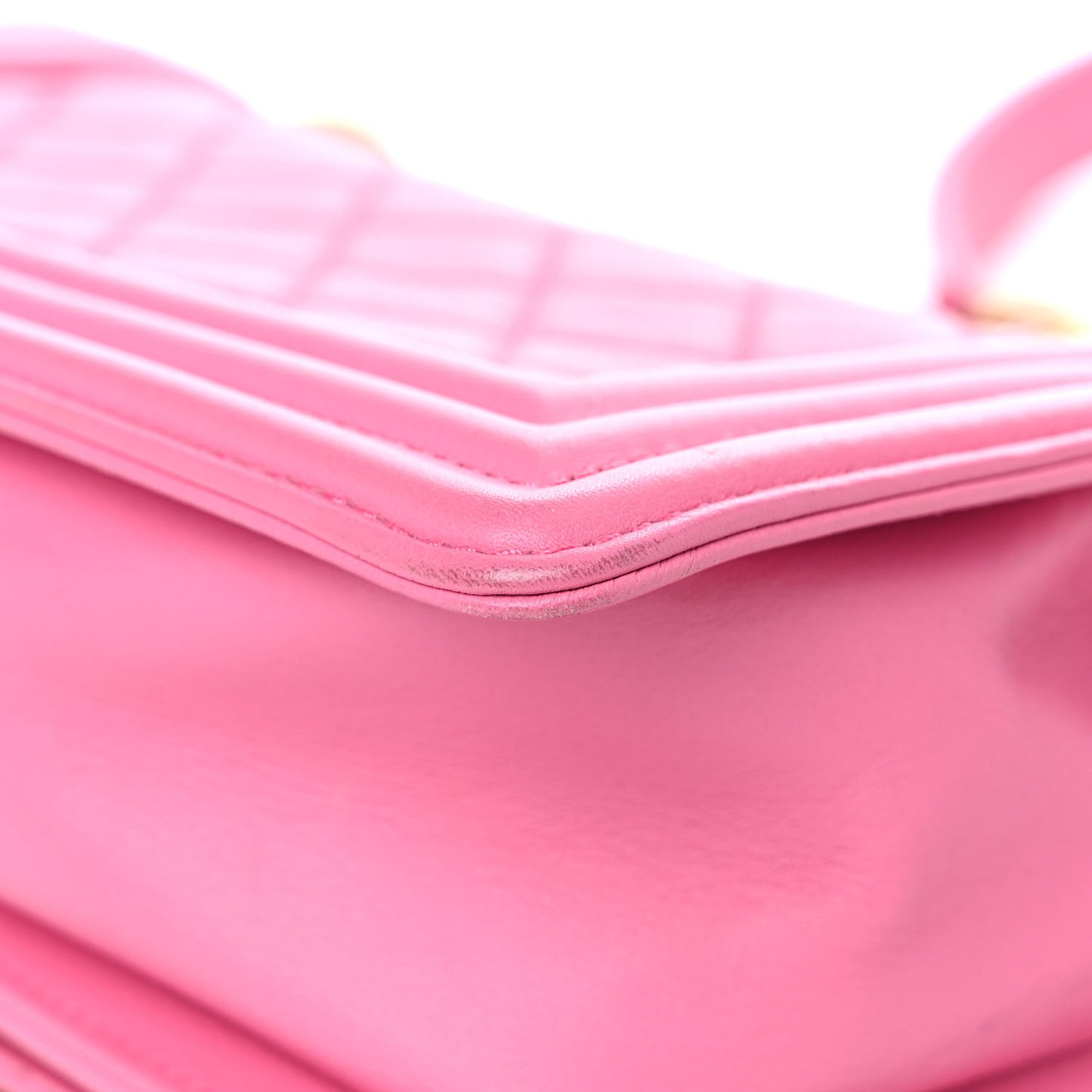 Calfskin Quilted Small Boy Flap Pink