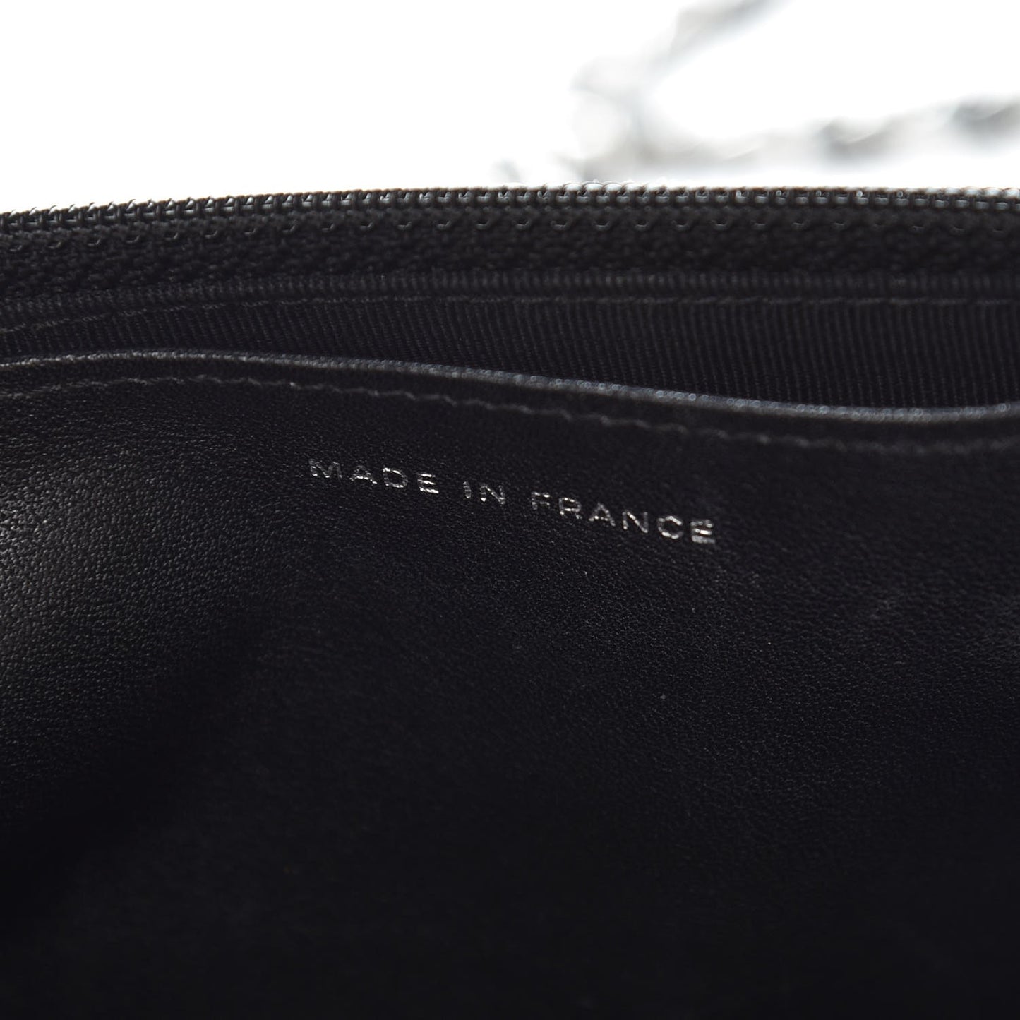 Patent Quilted Wallet On Chain WOC Black