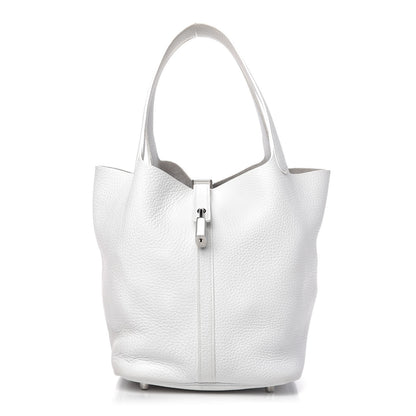 Hermes Taurillon Clemence Picotin 22 MM White 1 of 10