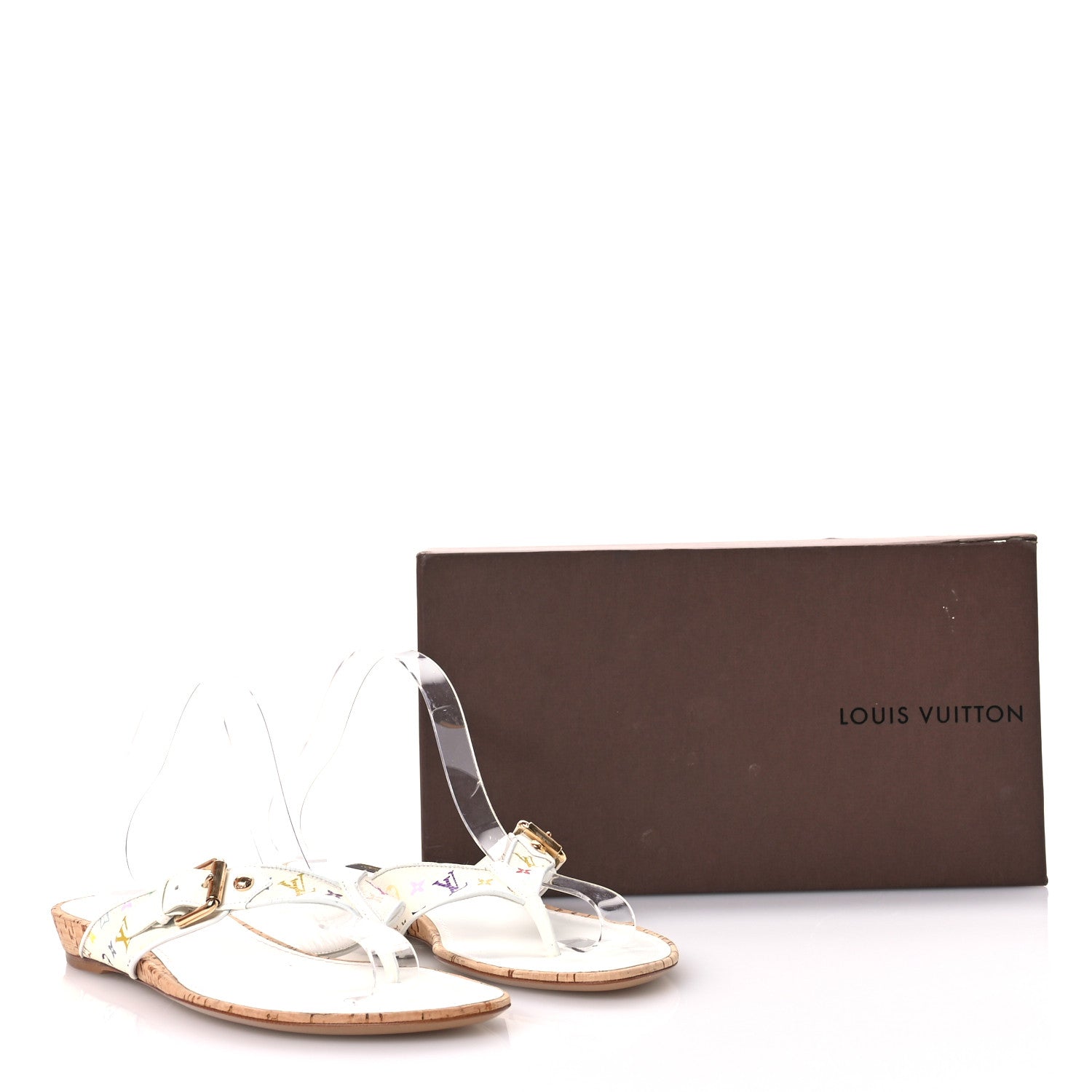 Louis Vuitton Monogram Multicolor Thong Sandals 40 White 9 of 9