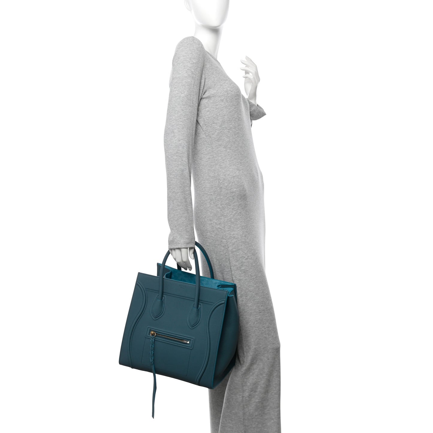 Grained Calfskin Medium Phantom Luggage Ocean