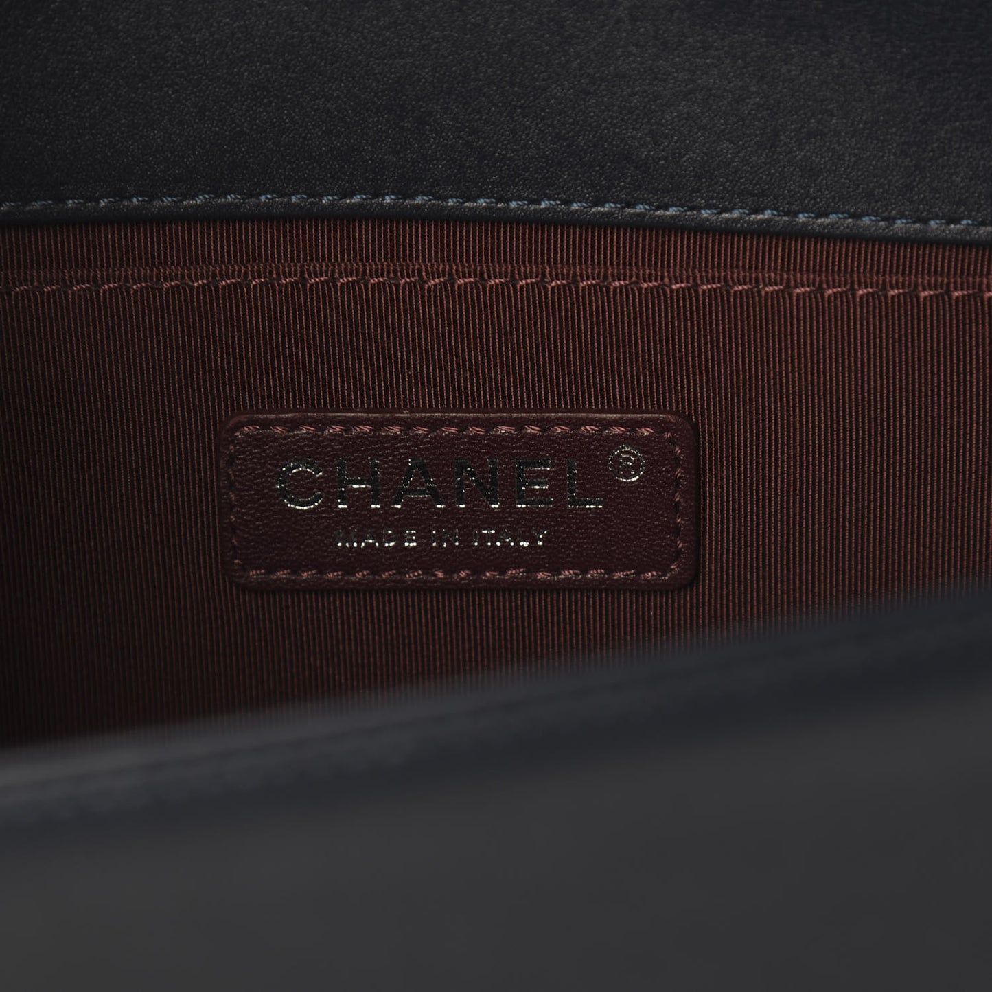 Calfskin Woven Medium Boy Flap Navy Green