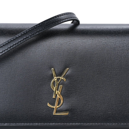 Saint Laurent Calfskin Monogram Cassandre Phone Holder With Strap Black 6 of 8