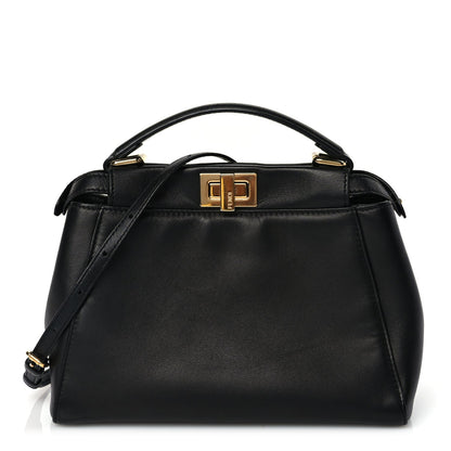 Fendi Nappa Mini Peekaboo Iconic Satchel Black 1 of 8