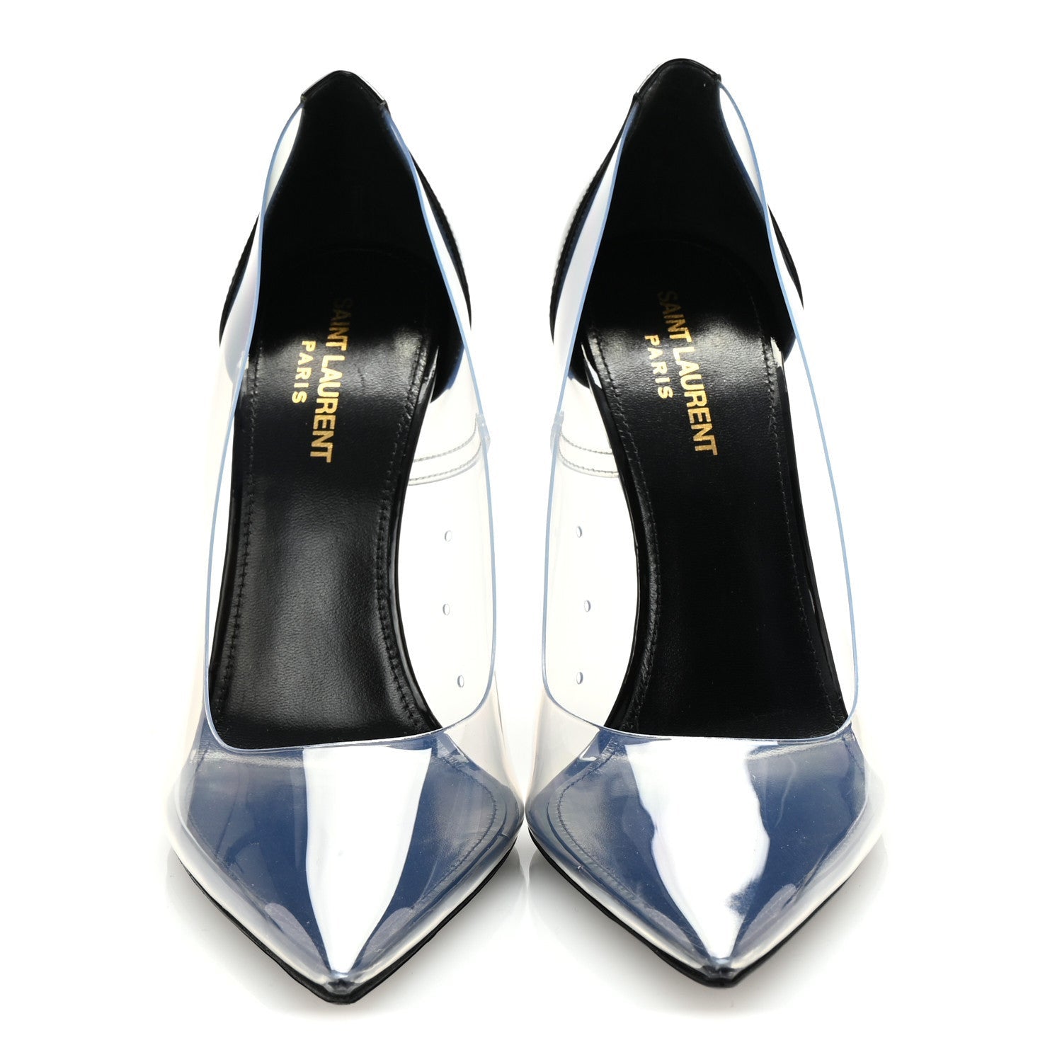 Saint Laurent Patent Calfskin PVC Opyum 110 Pump 39 Black Transparent 3 of 7