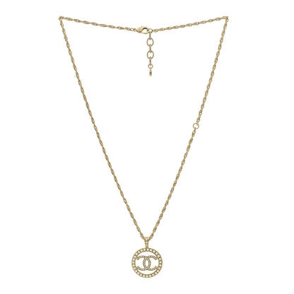 Chanel Pearl CC Round Pendant Necklace Gold 3 of 5