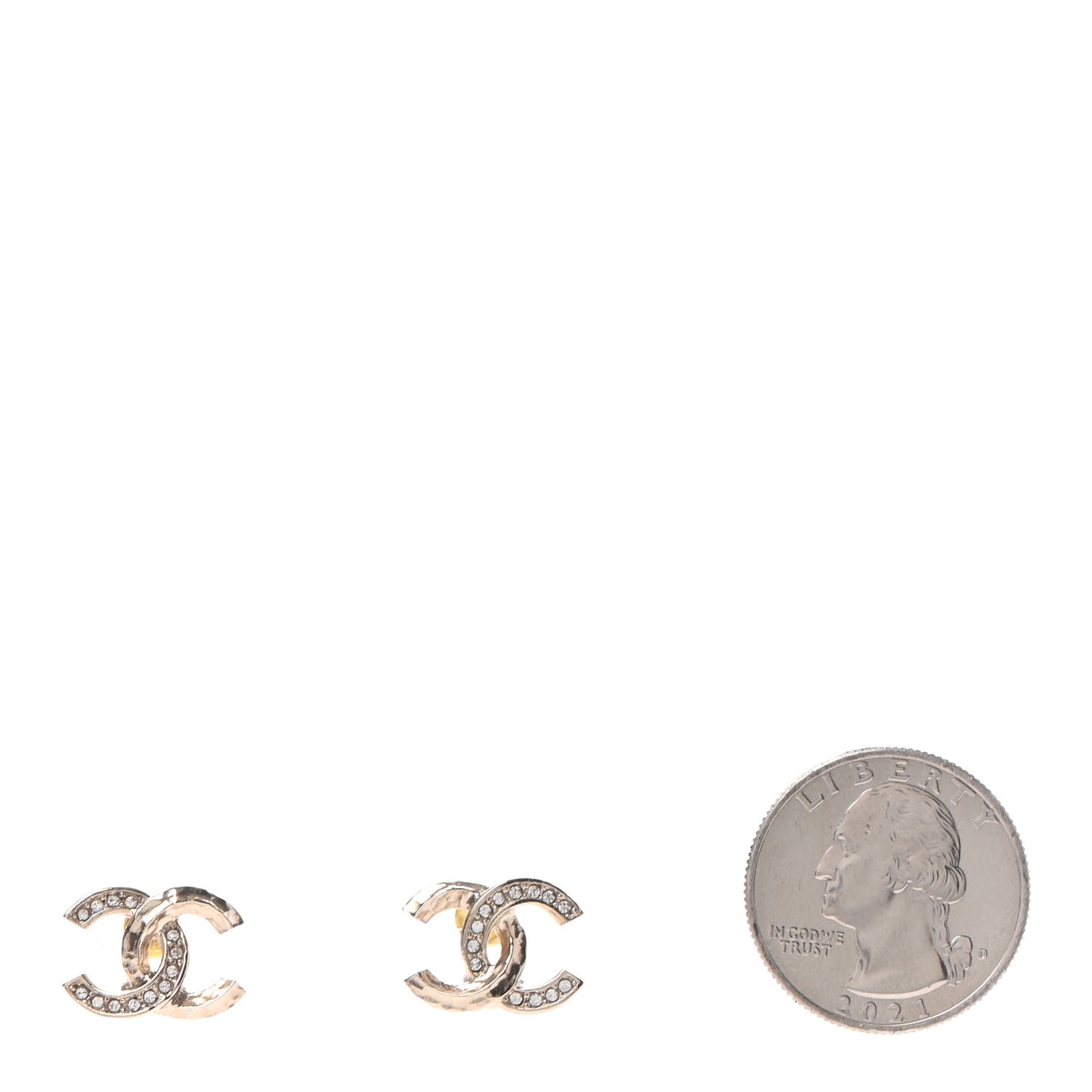 Crystal CC Earrings Gold