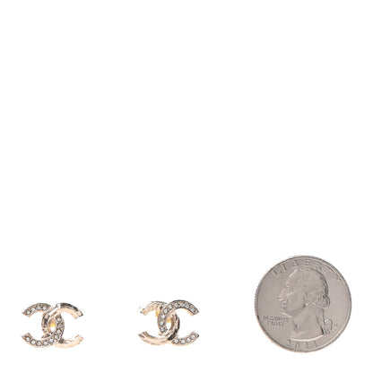 Chanel Crystal CC Earrings Gold 2 of 4