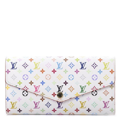 Louis Vuitton Monogram Multicolor Sarah Wallet NM White Litchi 1 of 7
