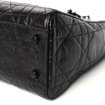 Christian Dior Crinkled Calfskin Macrocannage Medium My ABCDior Lady D-Sire Black 9 of 10