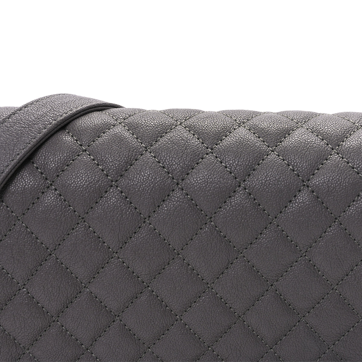 Calfskin Quilted Medium Boy Flap Grey