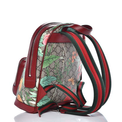 Gucci GG Supreme Monogram Tian Web Small Day Backpack Beige Multicolor Red 3 of 8