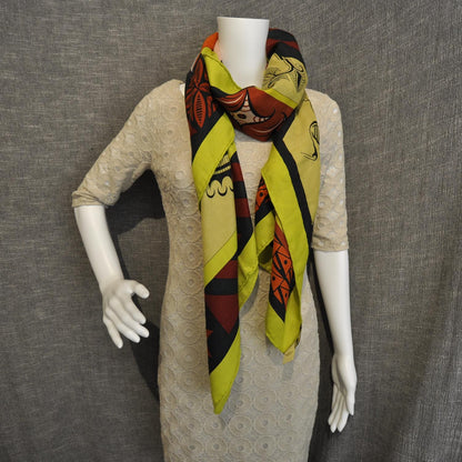 Hermes Cashmere Silk Geometrie Cretoise Shawl 140 2 of 6