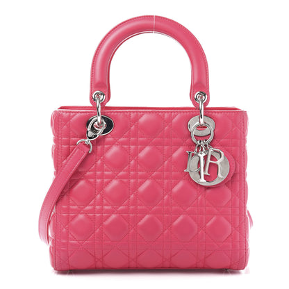 Christian Dior Lambskin Cannage Medium Lady Dior Fuchsia 1 of 18