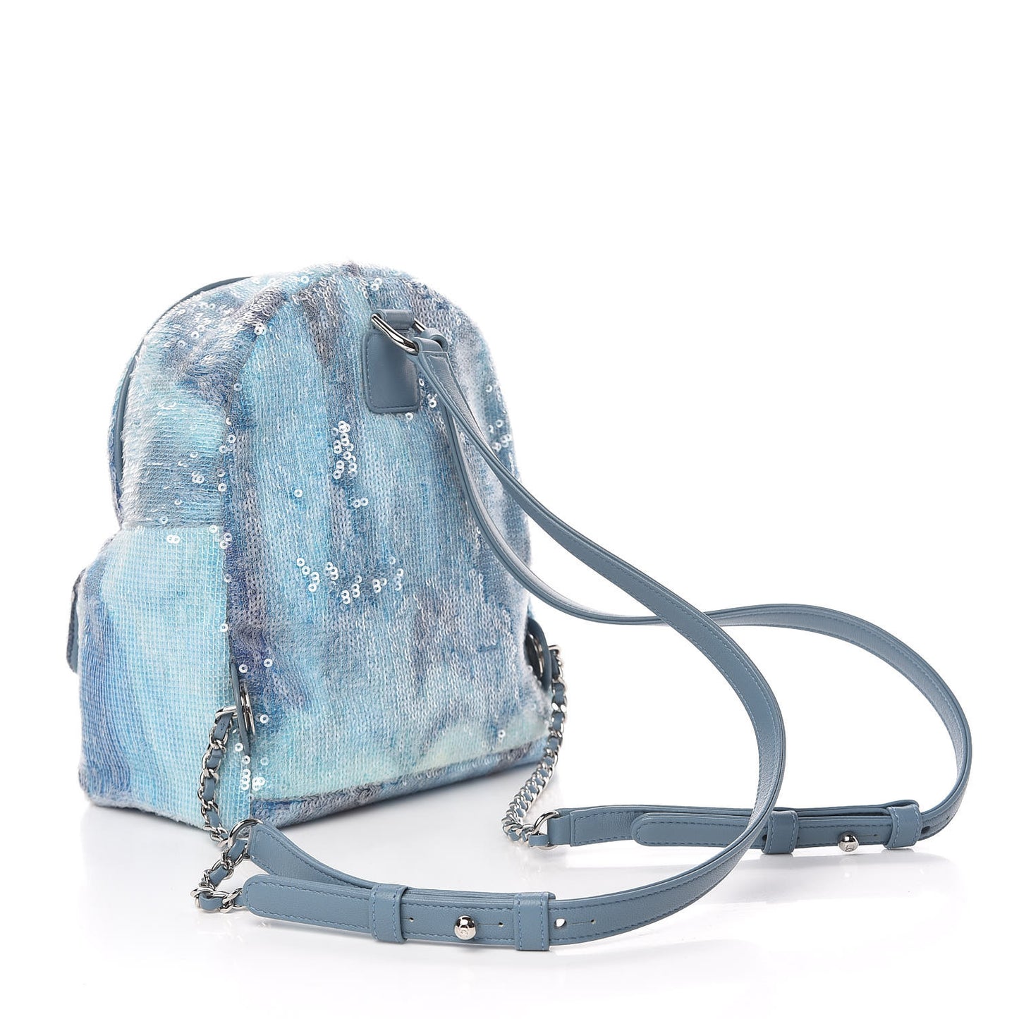 Sequin Tri-color Waterfall Backpack Light Blue