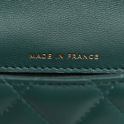 Chanel Lambskin Quilted Top Handle Flap Coin Purse With Chain Green 8 of 11