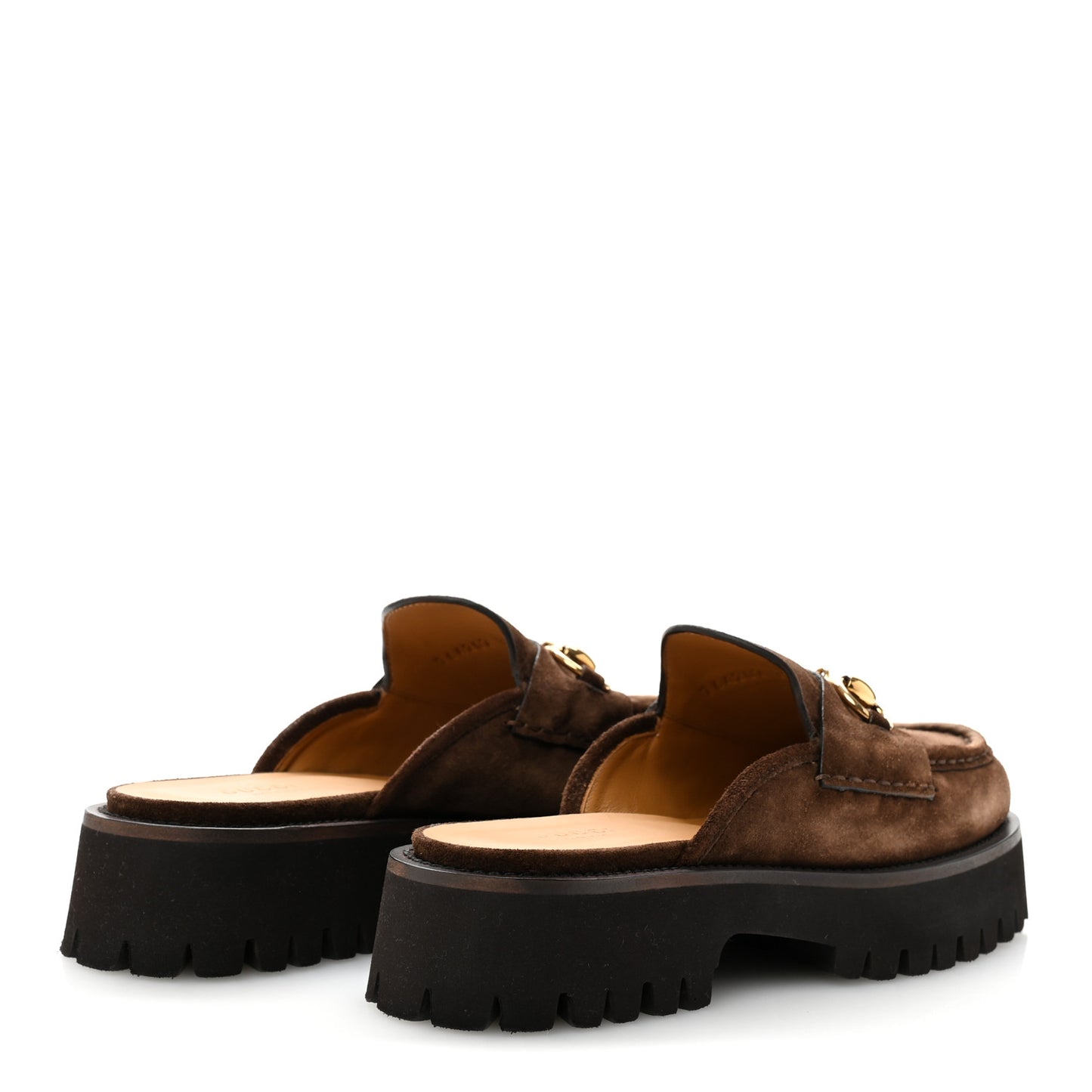 Suede Horsebit Platform Mules 37 Washed Brown