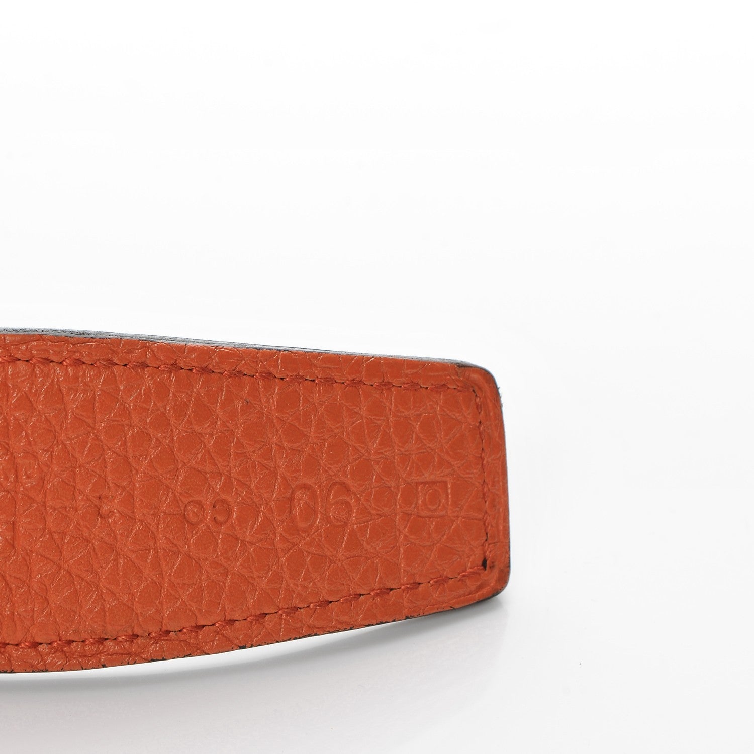 Hermes Box Togo 32mm H Belt 90 Chocolate Orange 12 of 17