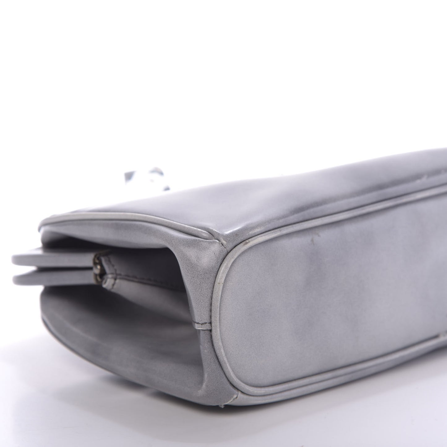 Spazzolato Kisslock Clutch Grigio