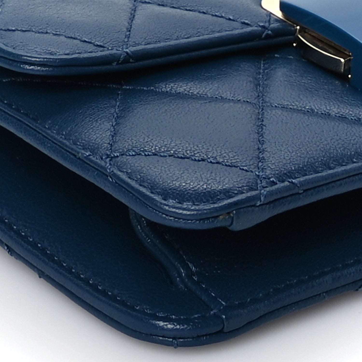 Chanel Sheepskin Quilted Mini Vintage Beauty Lock Flap Blue 8 of 9