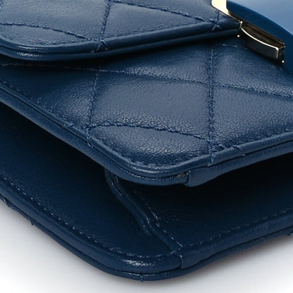 Chanel Sheepskin Quilted Mini Vintage Beauty Lock Flap Blue 8 of 9