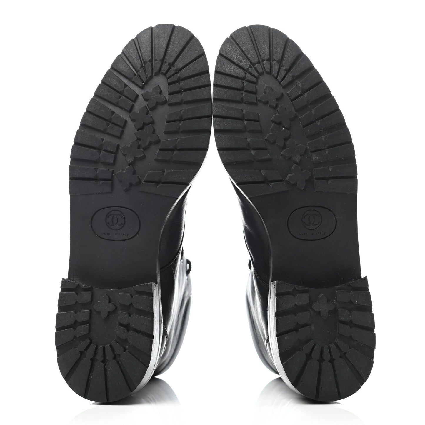 Calfskin Lace Up Combat Boots 36.5 Black