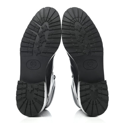 Chanel Calfskin Lace Up Combat Boots 36.5 Black 5 of 7