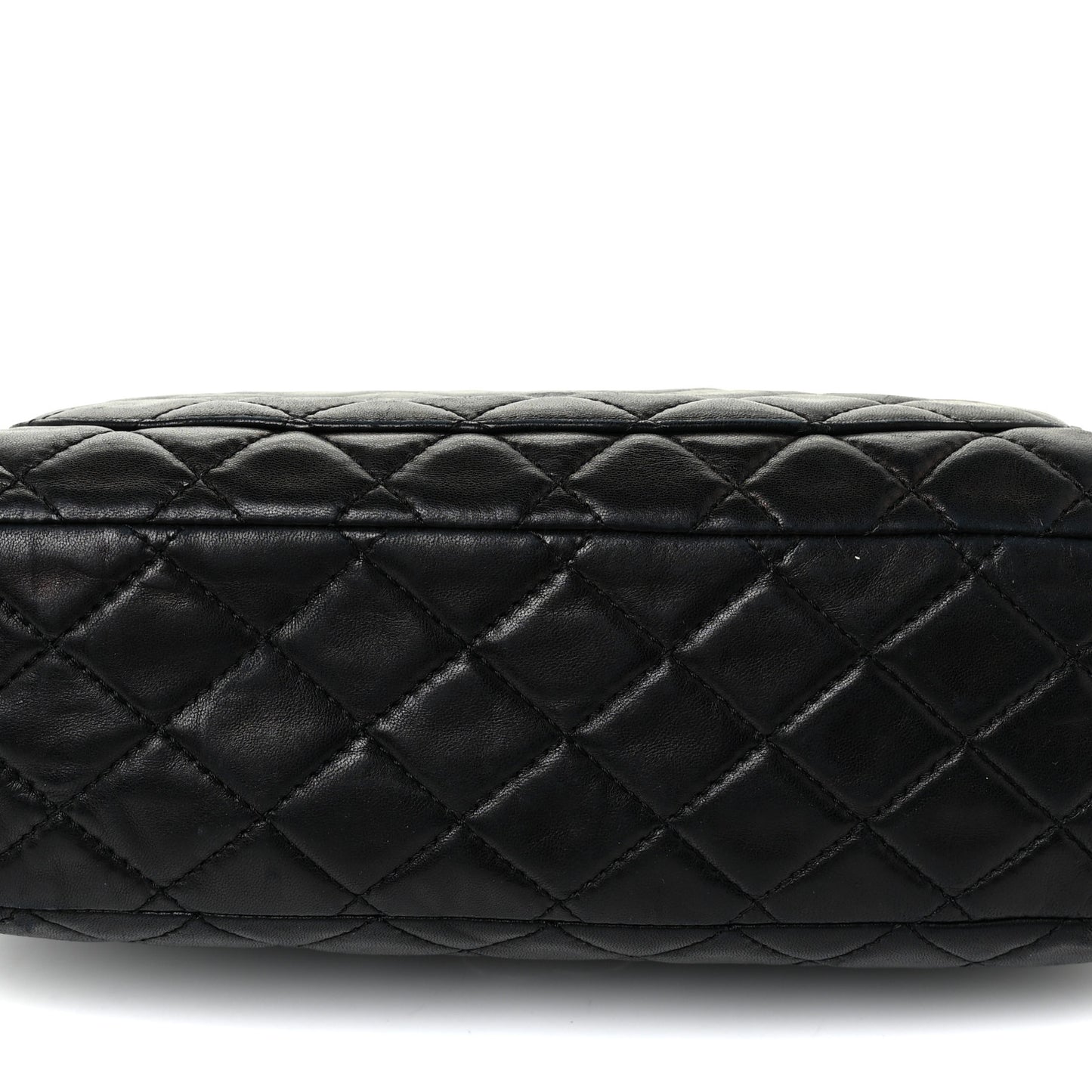 Washed Lambskin Quilted Maxi Single Flap Black