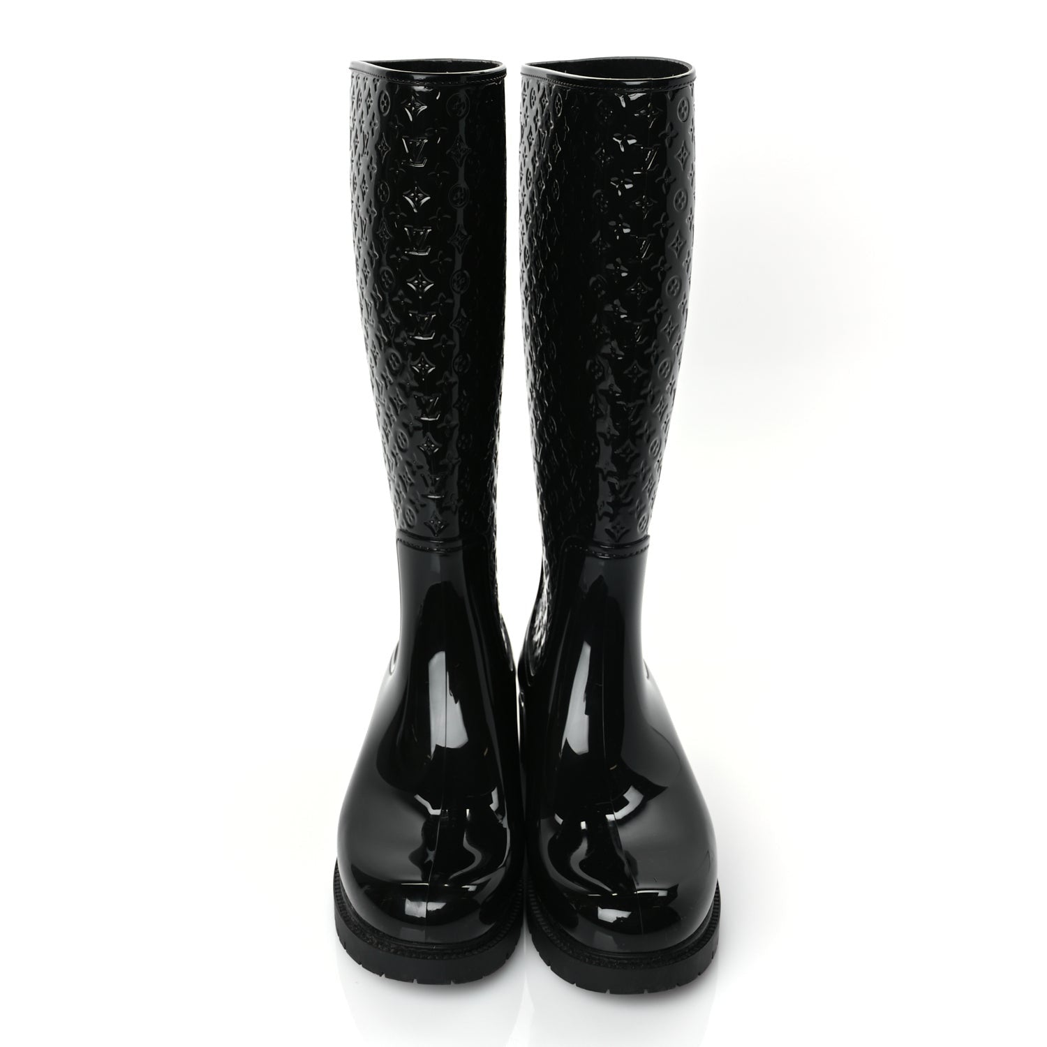 Louis Vuitton Rubber Embossed Monogram Splash Rain Boots 38 Black Monogram 3 of 7