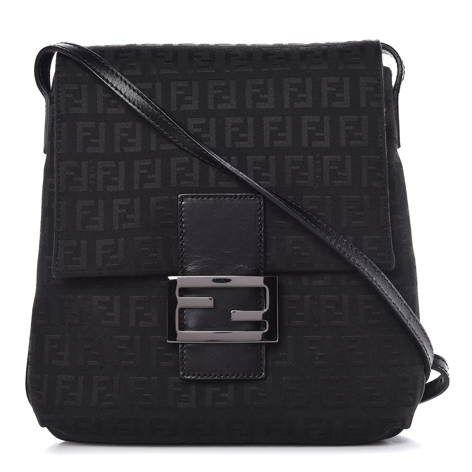 Fendi Zucchino Tube Messenger Bag Black 1 of 7