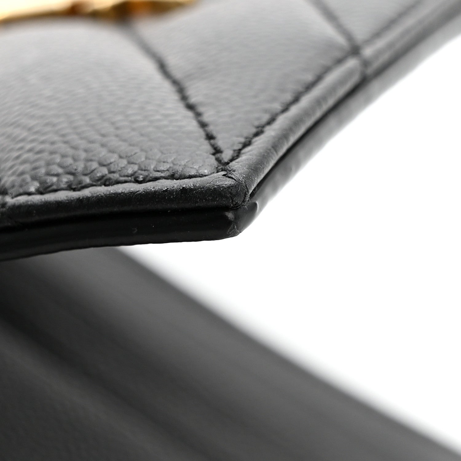 Saint Laurent Grain De Poudre Matelasse Chevron Monogram Zipped Two-Part Wallet Black 9 of 10
