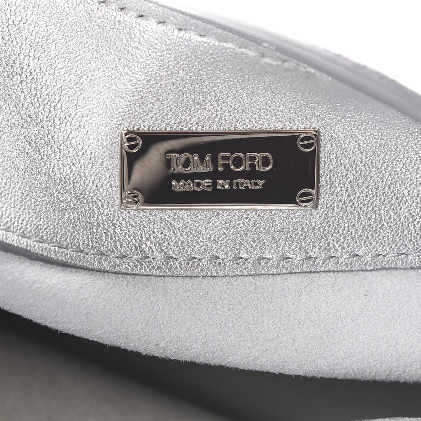 Metallic Calfskin Alix Padlock Zip Shoulder Bag Silver