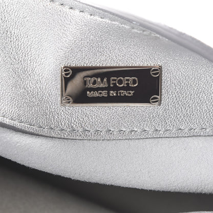 Tom Ford Metallic Calfskin Alix Padlock Zip Shoulder Bag Silver 7 of 14