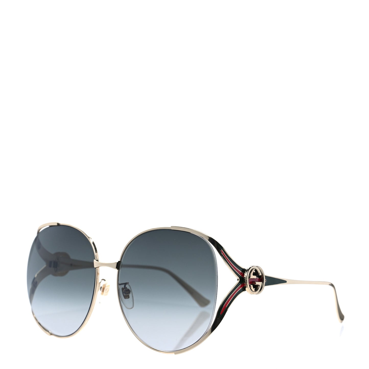 Metal Oversized Round Frame GG0225S Sunglasses Gold