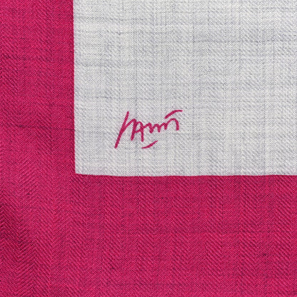 Hermes Cashmere Silk Chevaux Au Pre Shawl 140 Fuchsia 5 of 5