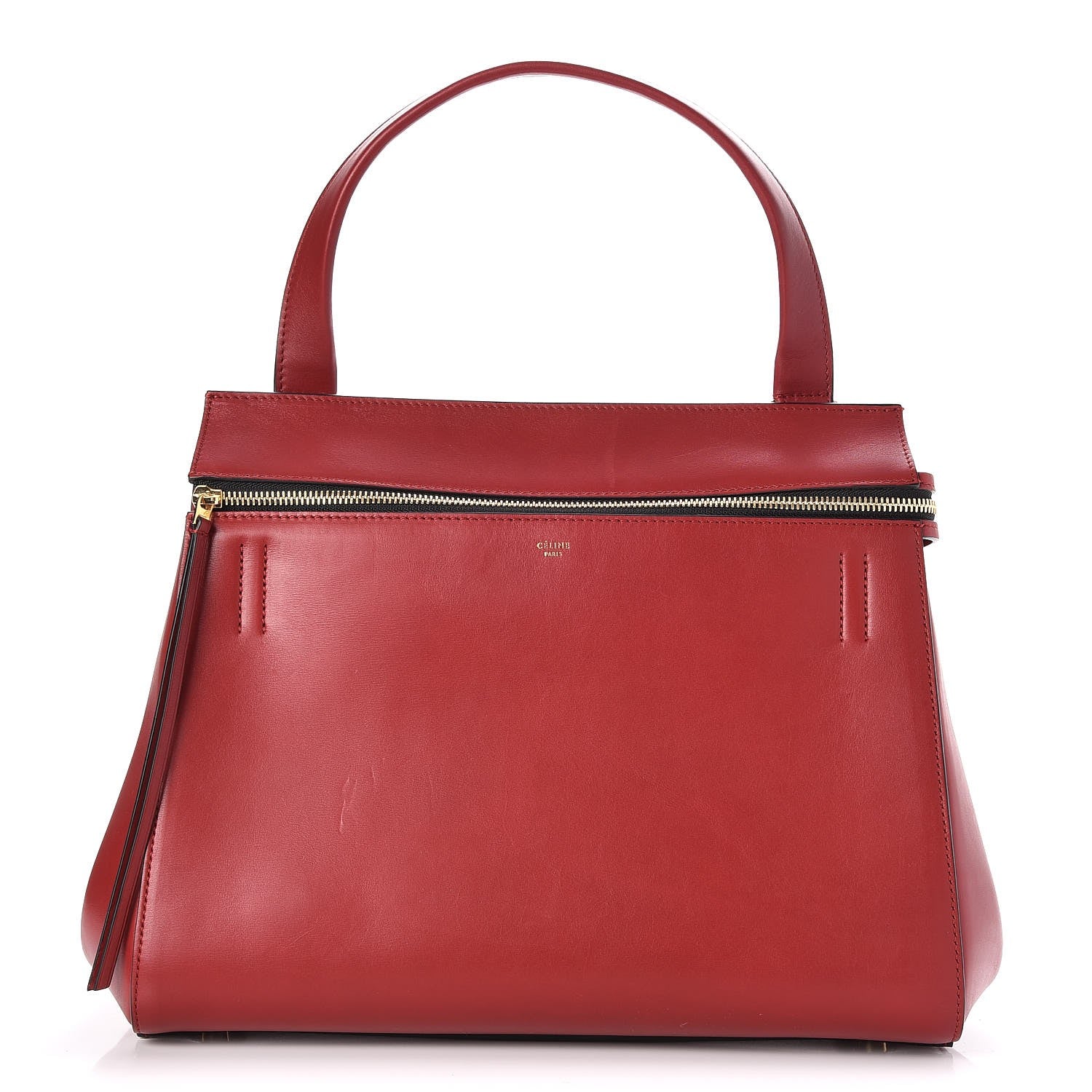 Celine Smooth Calfskin Medium Edge Shoulder Bag Red 1 of 7