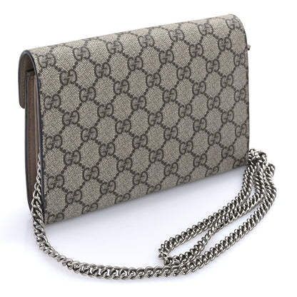 Gucci GG Supreme Monogram Mini Dionysus Chain Wallet  Beige Taupe 2 of 7