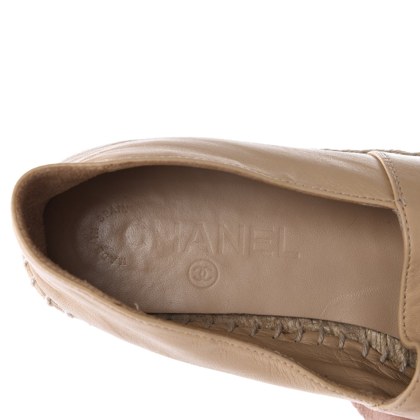 Lambskin CC Espadrilles 36 Beige Black