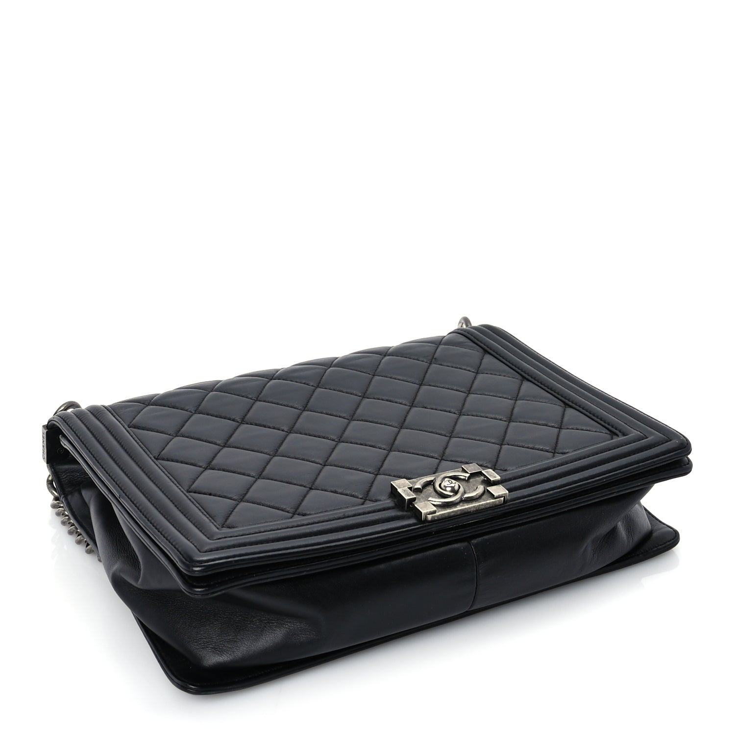 Chanel Lambskin Quilted Large Boy Flap Black 3 of 9