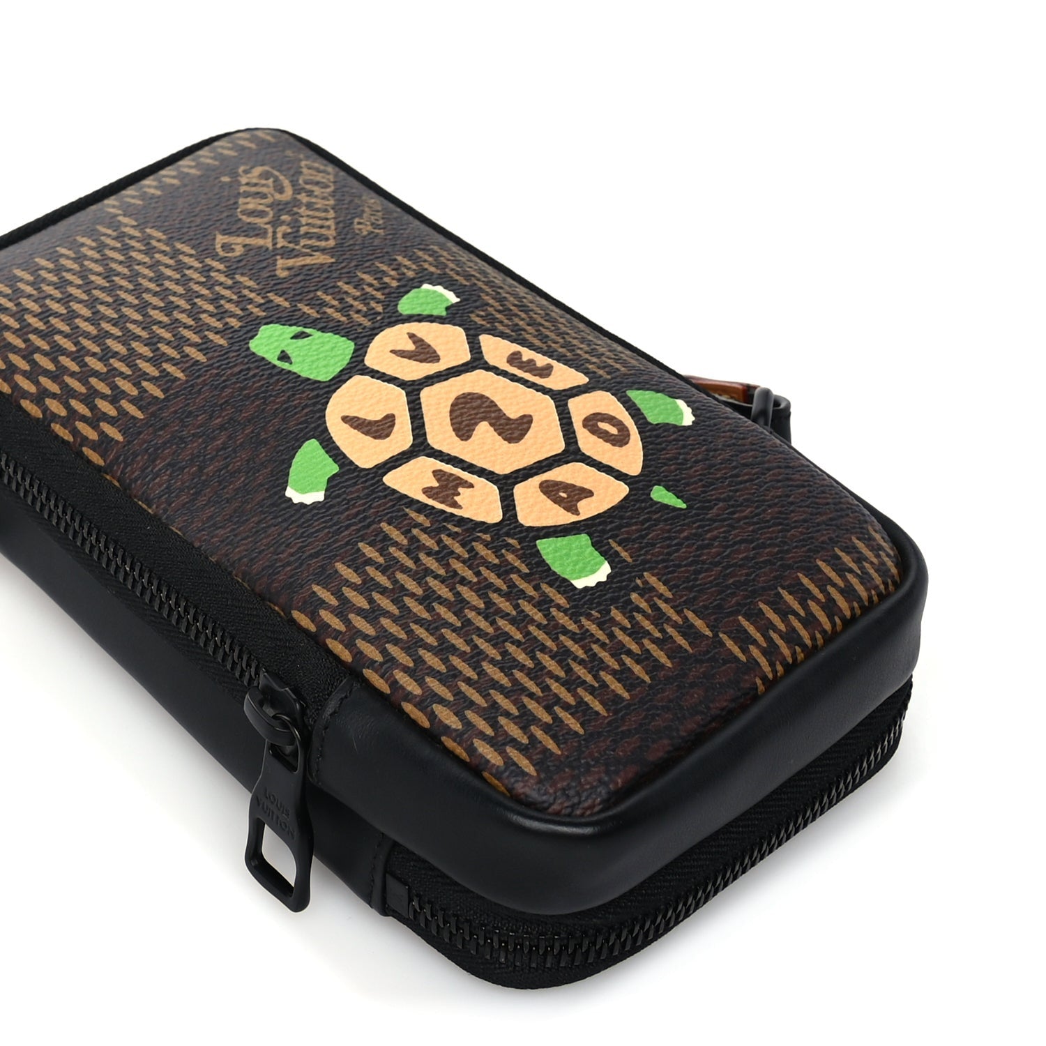 Louis Vuitton NIGO Giant Damier Ebene Tortoise Double Phone Pouch 4 of 9