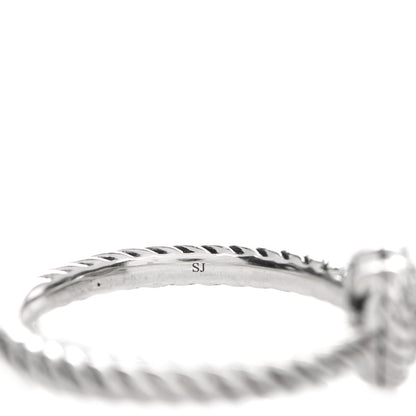 David Yurman Sterling Silver Diamond Cable Classics Heart Ring 52 6 4 of 5