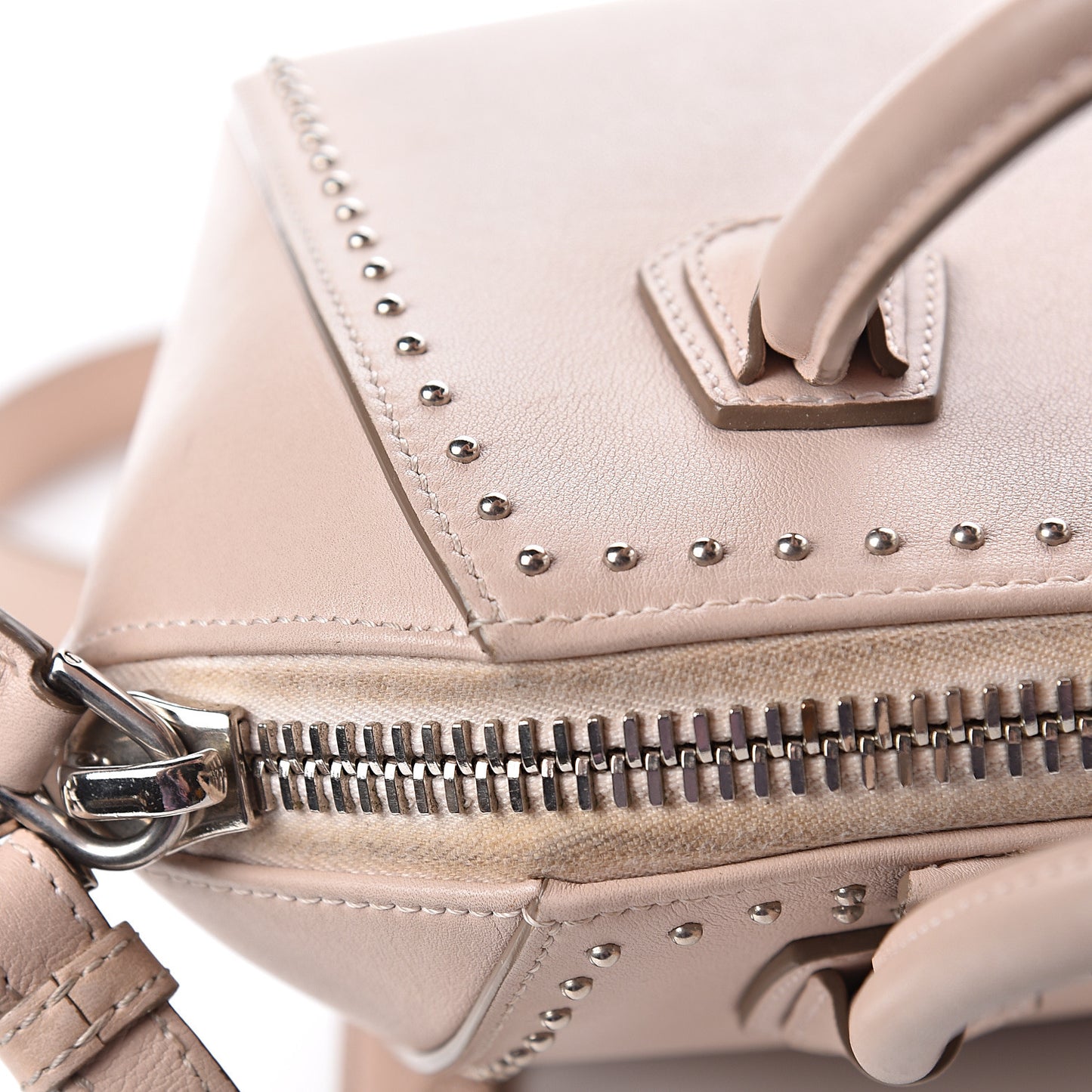 Calfskin Mini Studded Antigona Nude Pink