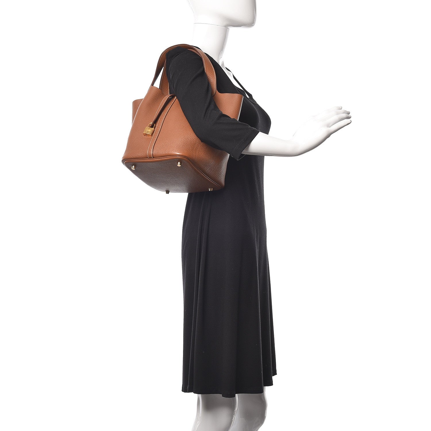 Hermes Taurillon Clemence Picotin Lock 22 MM Gold 2 of 9