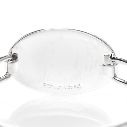 Tiffany Sterling Silver Oval ID Tag Wire Cuff Bangle Bracelet 4 of 5