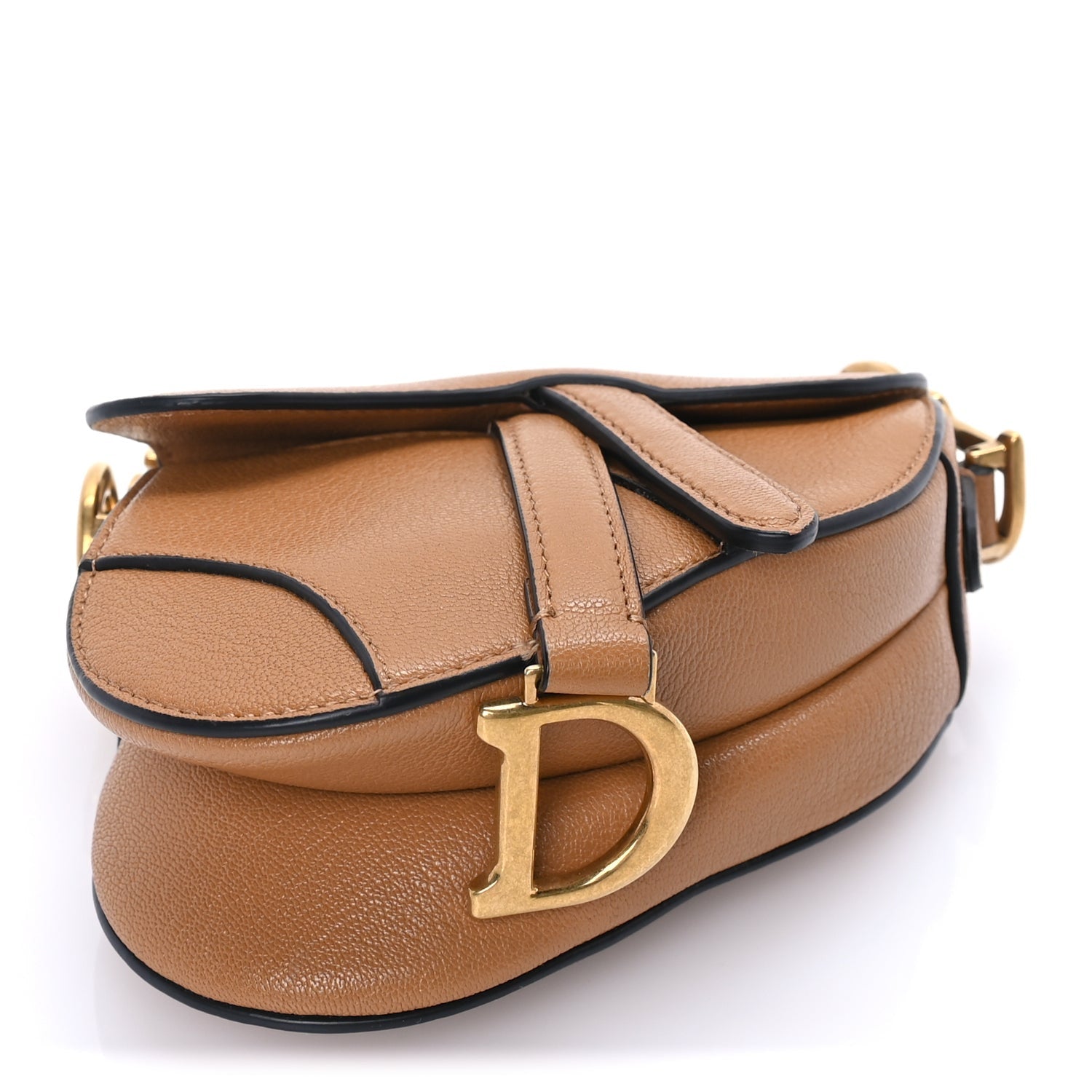 Christian Dior Goatskin Micro Saddle Bag  Camello 3 of 7