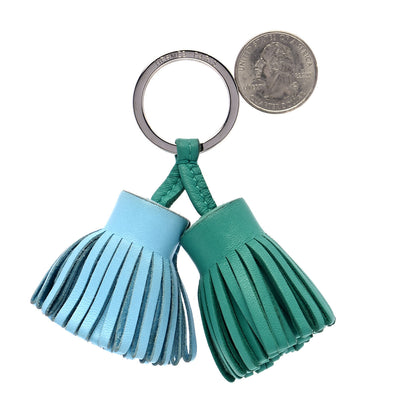 Hermes Lambskin Carmen Uno-Dos Key Holder Bleu Brume Menthe 2 of 4
