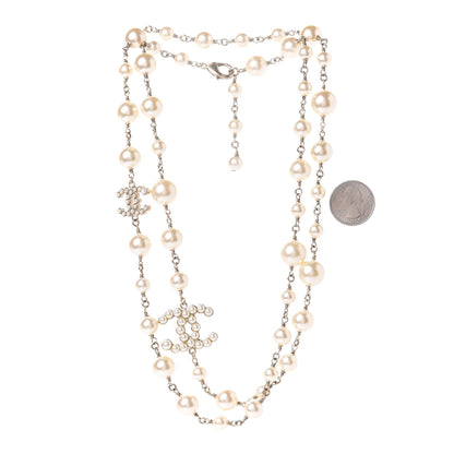 Chanel Pearl CC Long Necklace Gold 2 of 5